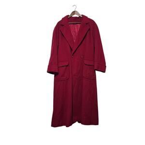 Together Wool Blend Trench Coat Womens Size 8 Red Vintage Pockets Retro Timeless